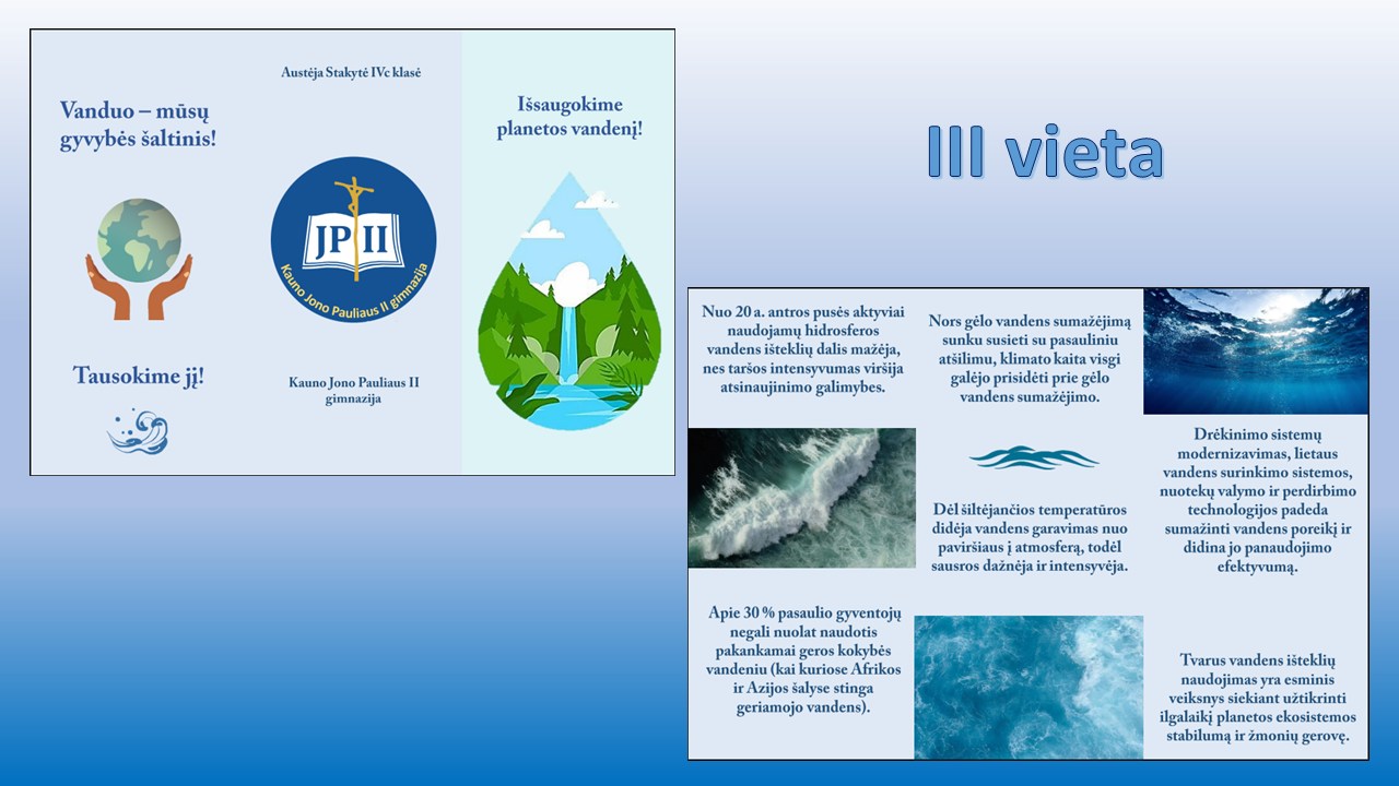 VDU „Rasos“ gimnazija, KTU inžinerijos licėjus ir Kauno švietimo inovacijų centro organizavo respublikinį skaitmeninių lankstinukų kūrimo konkursą „Vandens planeta: kodėl prarandame mėlynuosius išteklius“