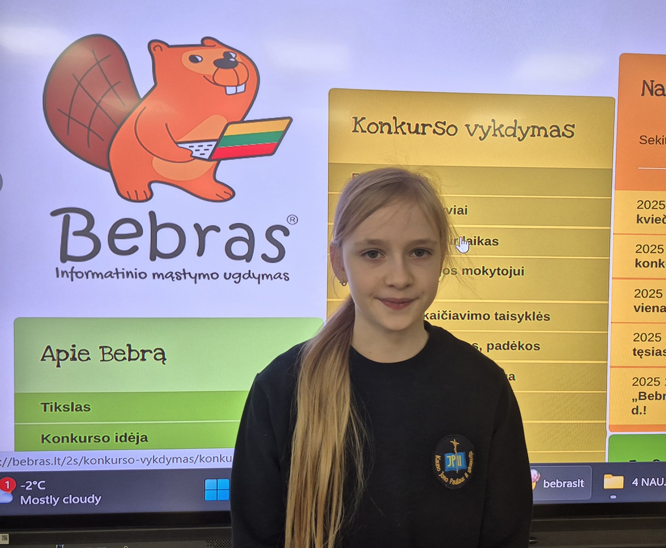 4b klasės mokinė Altėja Mockutė dalyvavo informatinio mąstymo konkurse 